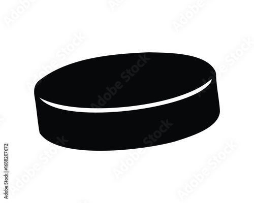 Hockey puck isolated, sports equipment for ice hockey game, competition element