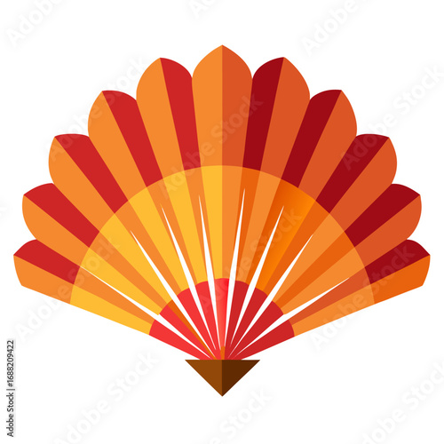 Minimalist color vector turkey feather fan design