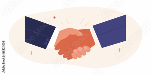 Two business people shaking hands in agreement symbolizing partnership and successful collaboration