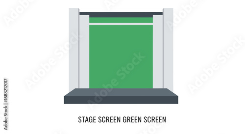 Stage with Green Screen Backdrop for Presentations and Virtual Events