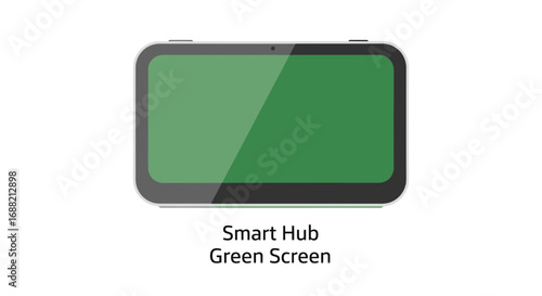 Smart Hub Displaying a Green Screen for Technology Integration and Custom Content Creation
