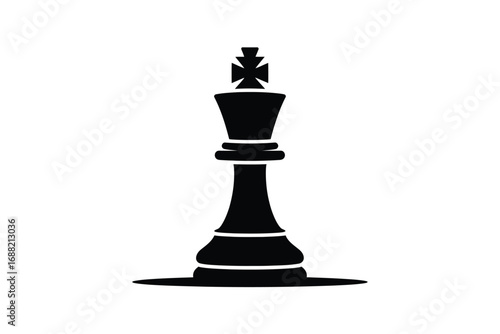 Majestic silhouette of a chess king piece standing tall and powerful