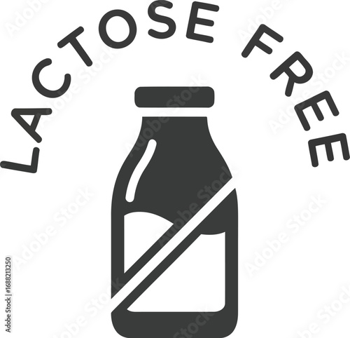Lactose free dairy product icon symbol for healthy lifestyle and dietary needs vector