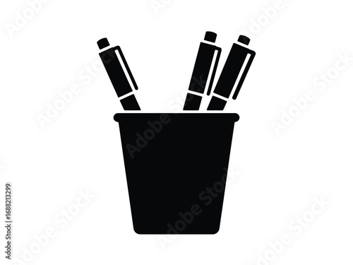 Pen holder silhouette simple icon for art and design projects