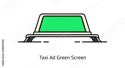 Vehicle rooftop advertising panel vector with a green screen area. Ideal for customizable digital marketing content and dynamic on-the-go promotions