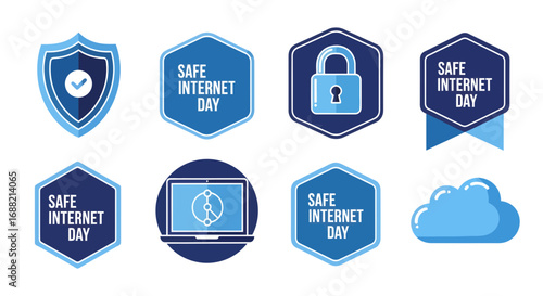 Safe Internet Day Icon Set Security, Safety & Awareness Graphics