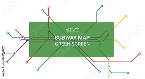 Green Screen Subway Map Activity Concept for Transportation Network Design
