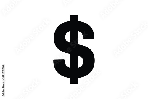 Bold silhouette of the united states dollar symbol against a plain backdrop