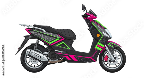 Modern electric scooter with vibrant futuristic design for urban mobility