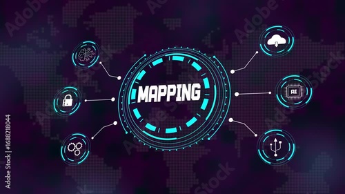 Digital mapping technology and geospatial analysis system for navigation, smart cities, transportation, and environmental monitoring with innovation concept