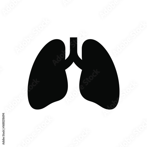 Silhouette of human lungs anatomical icon vector graphic medical symbol