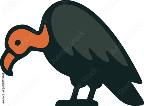vulture vector flat design illustration
