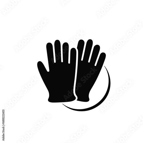 Silhouette icon of a pair of protective gloves for safety and work