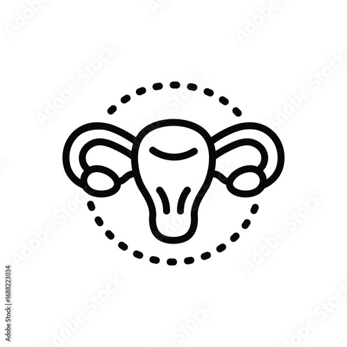 Black line icon for ovulation