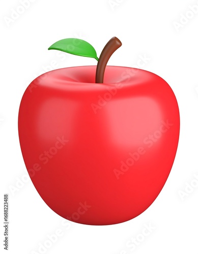 Red apple, cartoon style