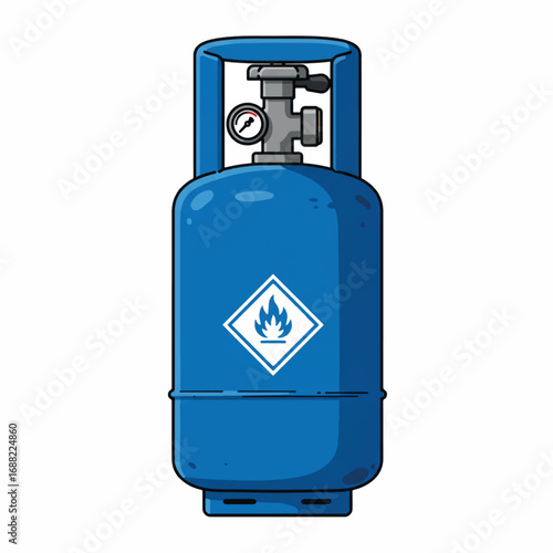 Vector illustration of a blue liquefied petroleum gas tank, a symbol of cleaner sustainable energy source