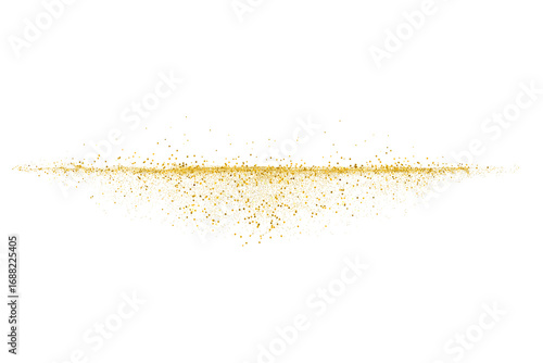 Magical golden glitter particle divider light effects PNG. A horizontal dust line for a festive or fantasy creative overlays and borders
