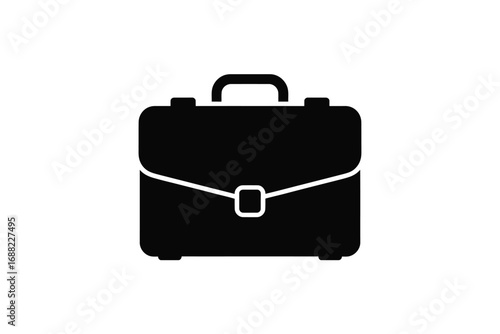 Classic briefcase silhouette icon for business and professional use