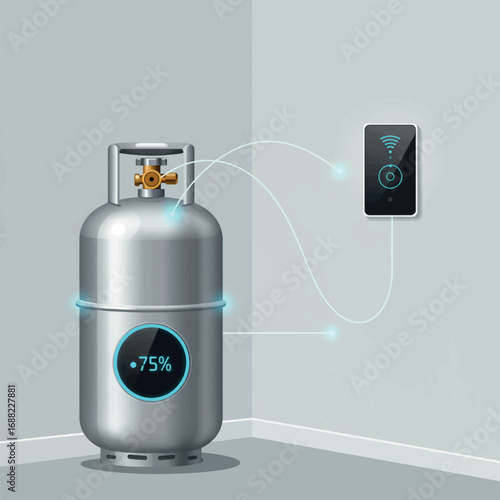 Smart industrial gas cylinder with wireless IoT technology for remote fuel level monitoring and management system