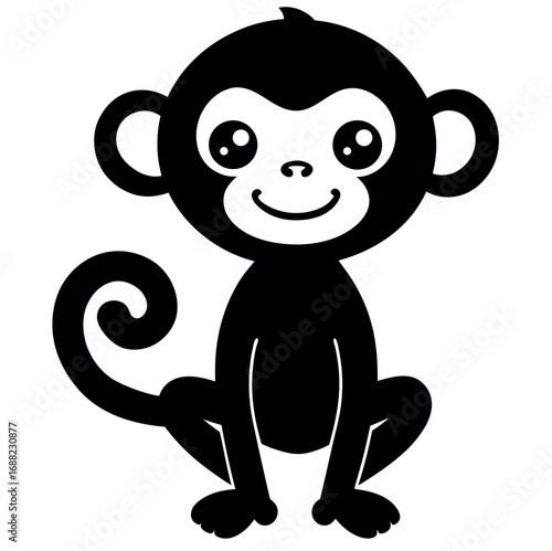 Cute and simple cartoon monkey illustration