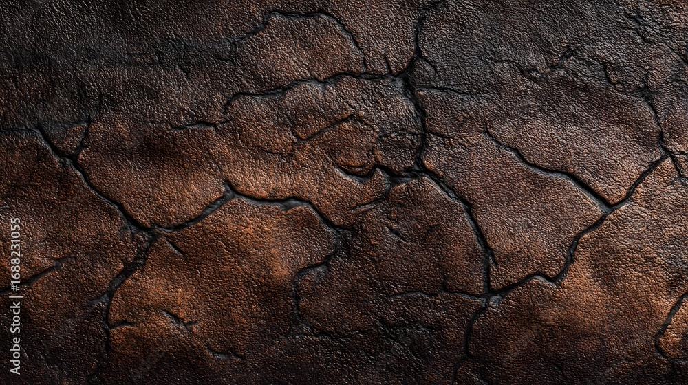 Obraz premium Vintage leather surface with cracks