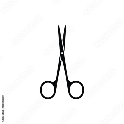 Simple silhouette of medical surgical scissors vector graphic