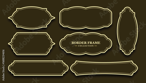 Gold border frame design collection