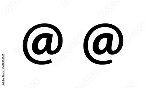 Mention icon. Email address symbol. Social media at sign