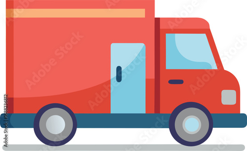 Delivery truck vector. Illustration of covered van on white background