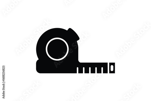 Silhouette of a measuring tape tool for construction and diy projects
