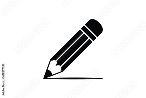 Simple silhouette of a pencil drawing a line showing creativity and art