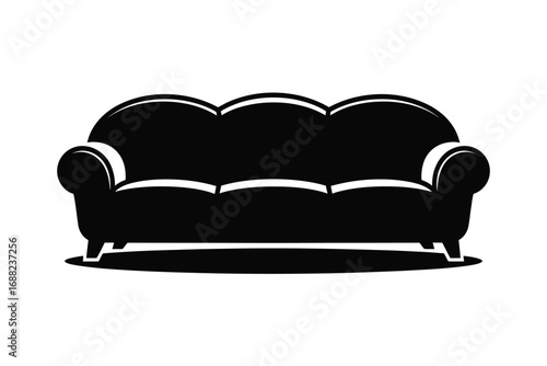 Elegant sofa silhouette minimalist design for modern interiors