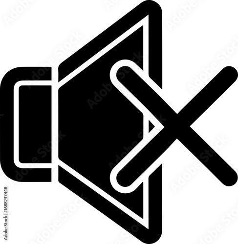 Mute Sound Icon Simple, Bold, and Clear Silent Mode Symbol for Websites and Apps