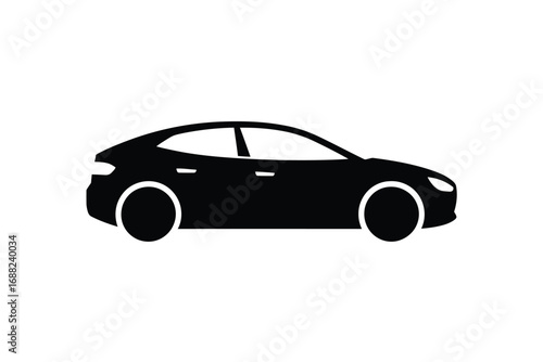Sleek electric vehicle silhouette iconic modern automotive design profile
