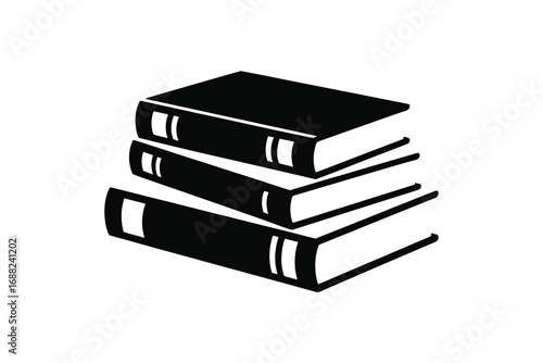 Stack of books silhouette minimalist simple art