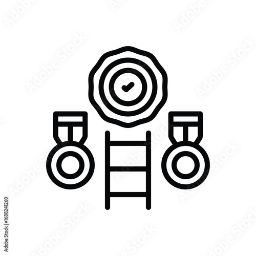 Black line icon for remarkable achievement