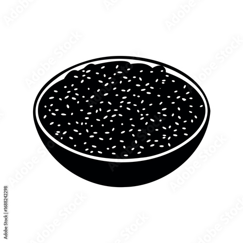 Bowl of black caviar delicacy with visible grains and sophisticated presentation