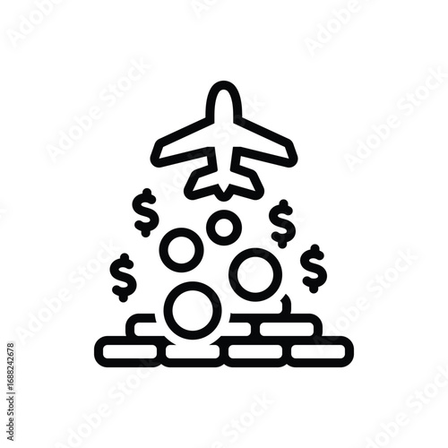 Black line icon for pinnacle achievement