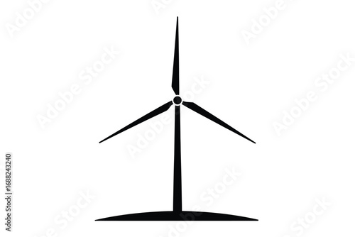 Elegant silhouette of a modern wind turbine generating clean renewable energy