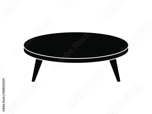 Minimalist oval coffee table silhouette vector art graphic design