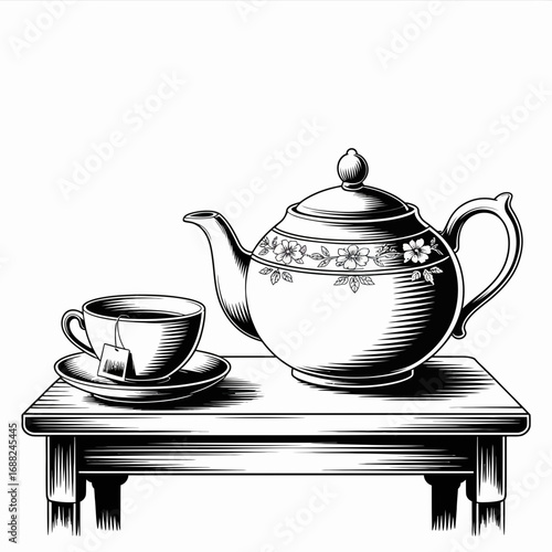 teapot and cups