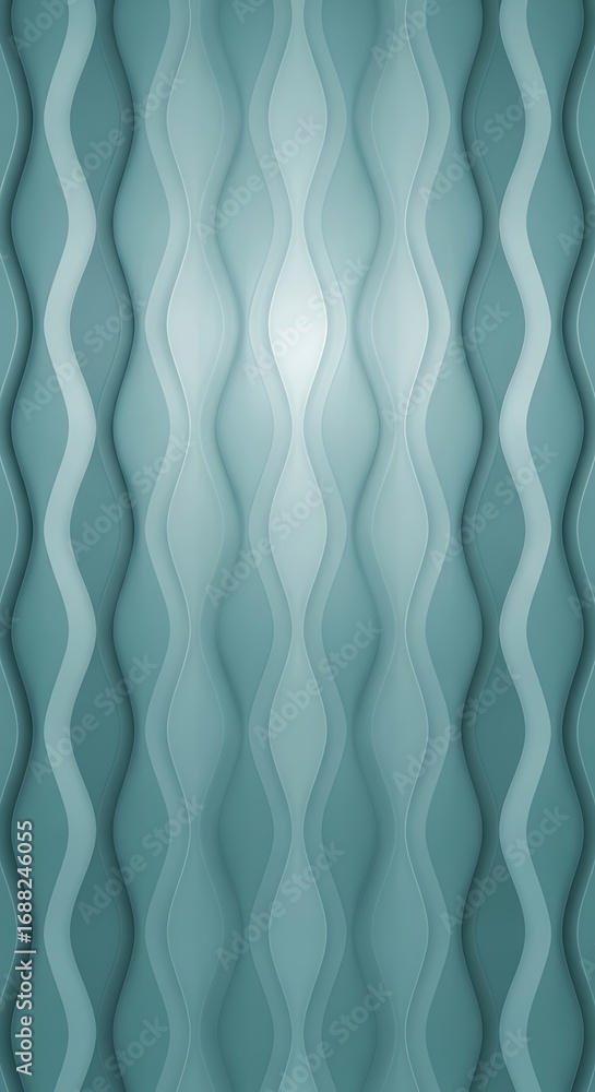 Fototapeta premium Abstract Teal Wave Pattern with Subtle Gradient Lighting background
