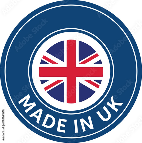 Authentic made in uk emblem seal of quality assurance british product origin stamp vector