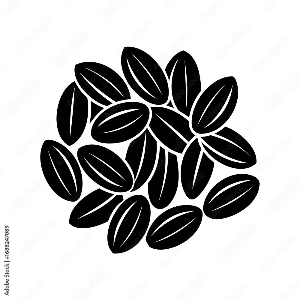 Naklejka premium Black and White Image of a Pile of Sunflower Seeds CloseUp