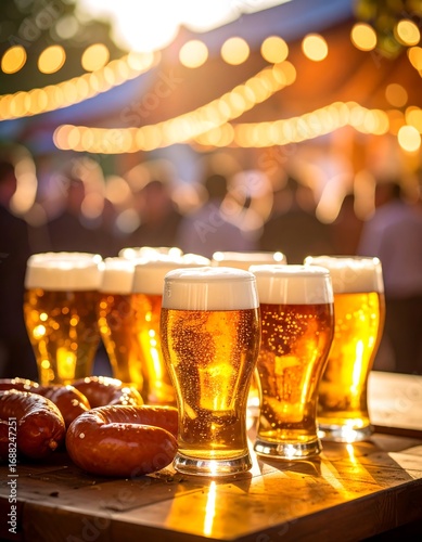 Outdoor Beer Garden Scene