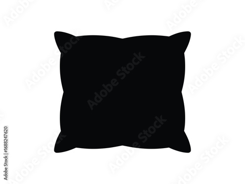 A simple silhouette of a plush square pillow for decorative design elements