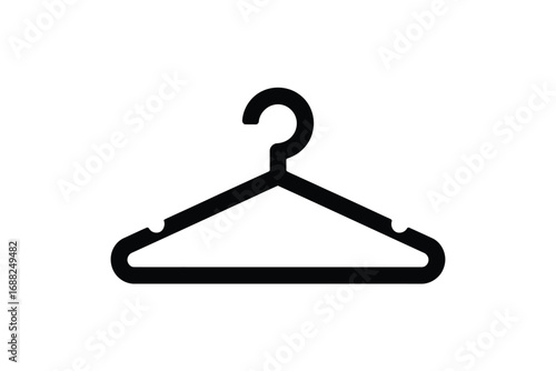 Simple silhouette of a clothing hanger iconic shape for fashion and organization
