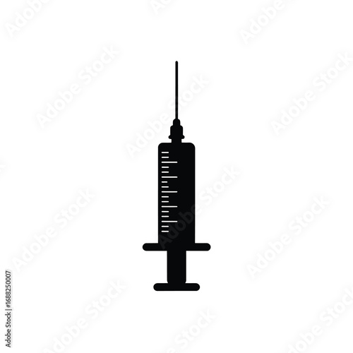 Striking silhouette of a medical syringe a symbol of healthcare and science