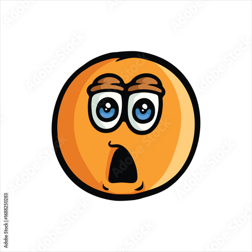 Shock Face Character Cartoon Vector Illustration