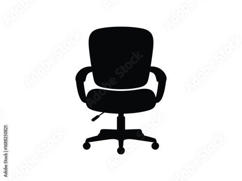 Simple silhouette of an office chair showing its form and structure